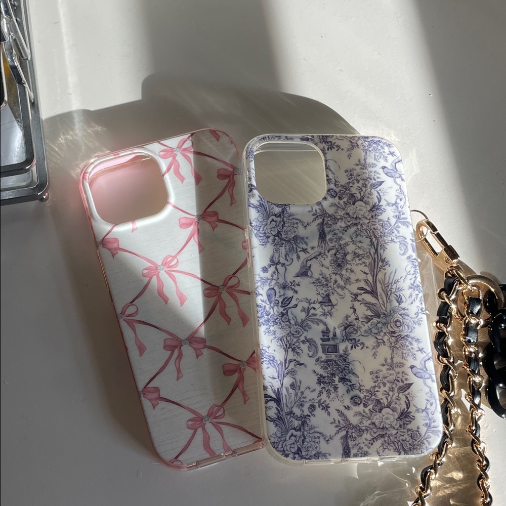 Elegant Floral and Bow Pattern Phone Cases
